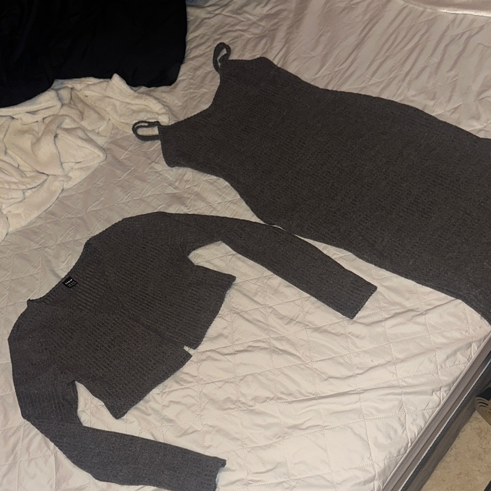 SHEIN Charcoal Gray Sweater and Dress Set
